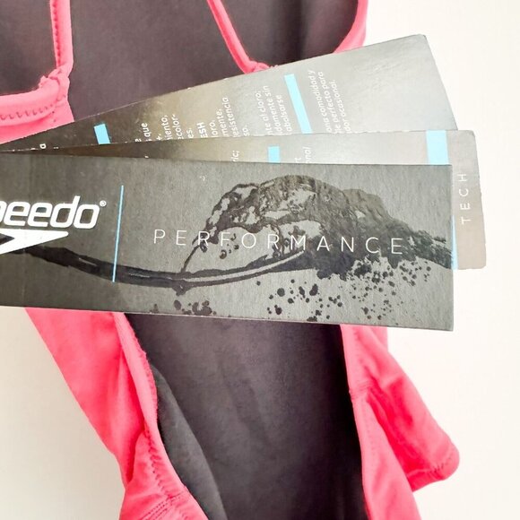 Speedo Performnce NWT Pink Low Back One Piece Swimsuit 14 - Picture 9 of 9